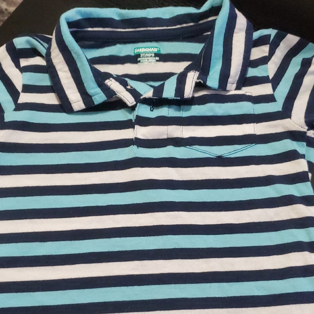 Garanimals Blue and White Striped Polo Shirt